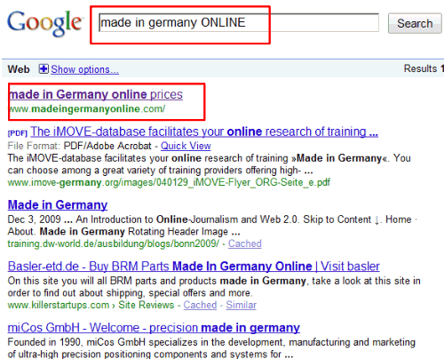 made in germany online google