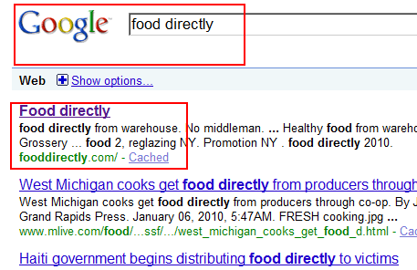 Food Directly Google