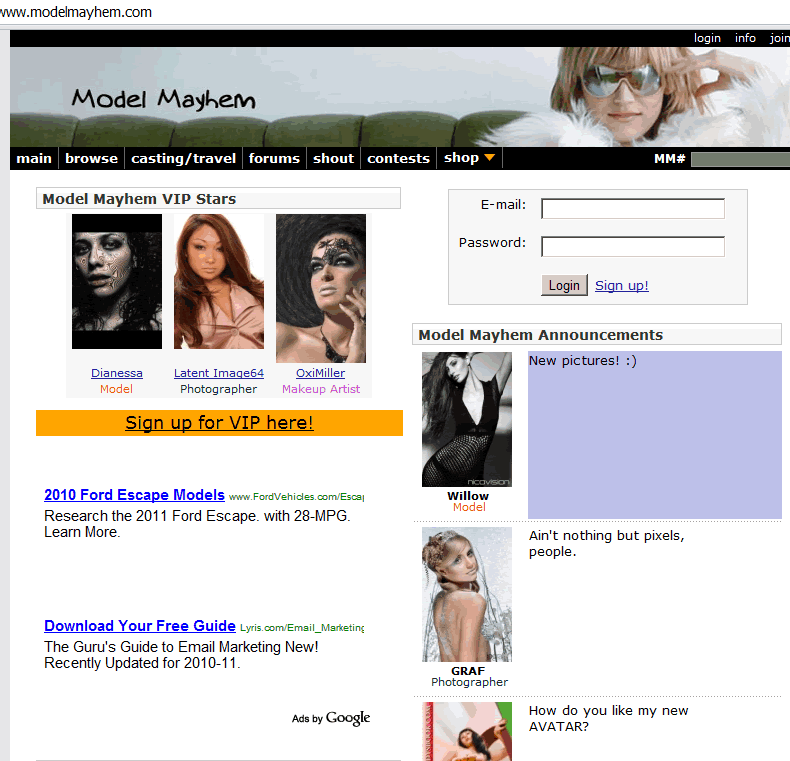 modelmayhem.com free promotion for models in New York