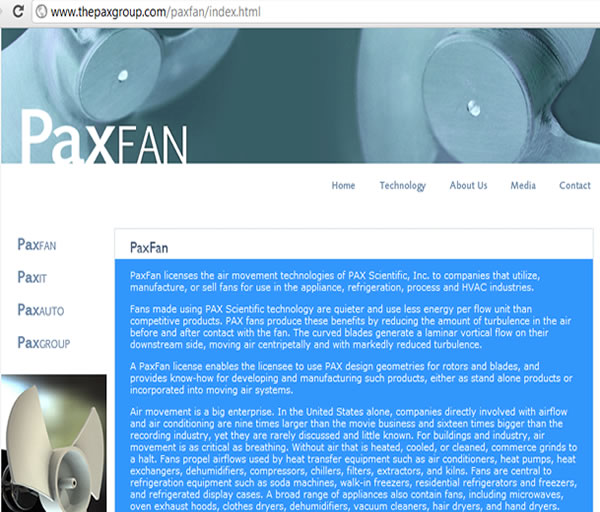 paxfan.com paxfan website promotion