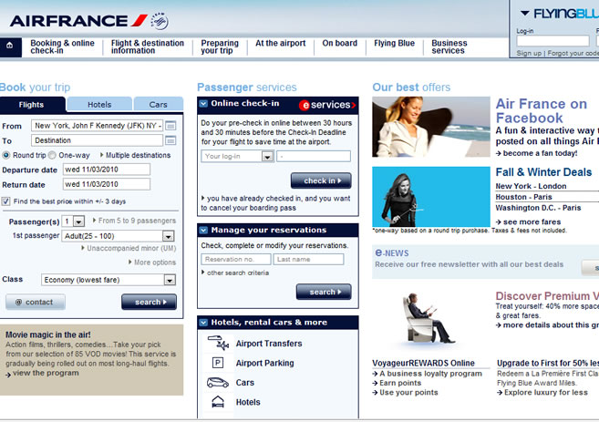 airfrance WEBPAGE