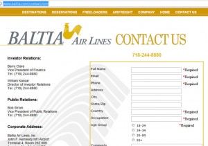 Baltia airlines WEBPAGE
