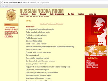 Russian Vodka Room New York NY
