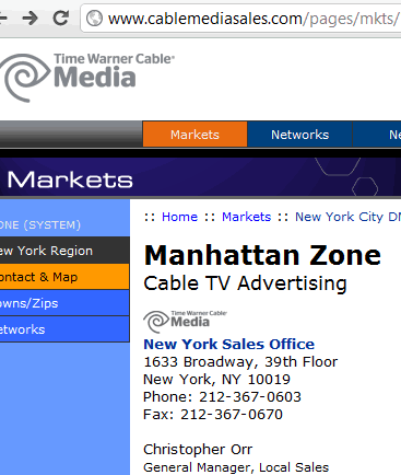Advertising in New York TV Time Warner Cable Media