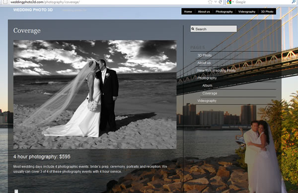 Wedding Photo 3D Photo Video Studio  Web Design