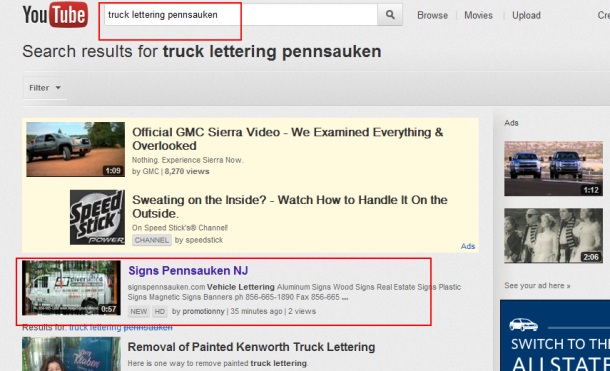 truck lettering Pennsauken First Page Youtube Promotion